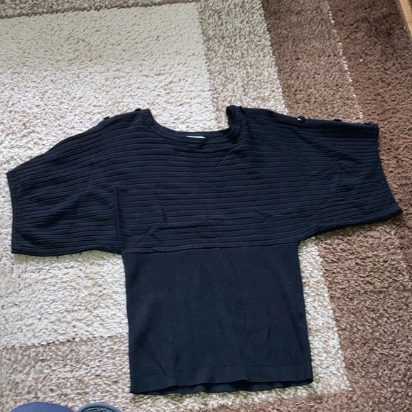 Joseph A Black Relaxed Ribbed Blouse - Picture 7 of 10